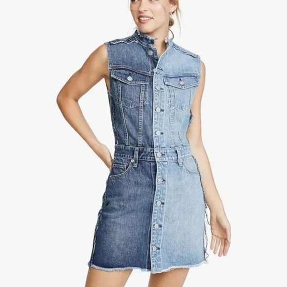 Hudson Jeans Dresses & Skirts - Hudson Women's DIY-Pieced Dress 2 Toned Denim Dress Size XS